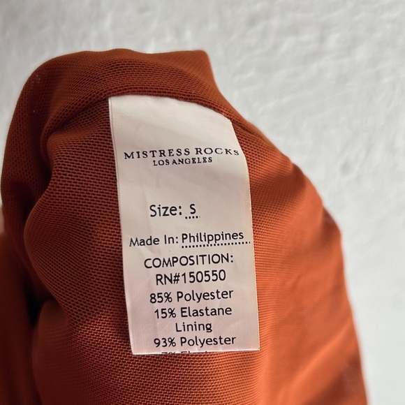 Mistress Rocks Ego Cocoa Mesh Asymmetric Cutout Mini Dress Small - Picture 6 of 8